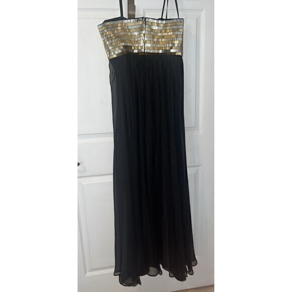 Le Femme Black Formal/Prom Strapless Dress, Gold &‎ Silver Bra Accent-Size 8 - Picture 3 of 9